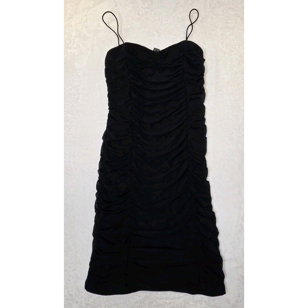 Forever 21 Black Ruffle Spaghetti Strap Dress Size Small